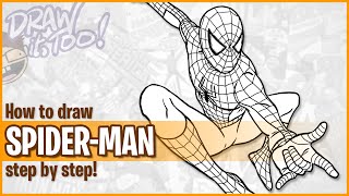 How to Draw SPIDERMAN Tobey Maguire  Narrated StepbyStep Tutorial [upl. by Aztiraj]