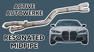 BMW G82 M4 TheActiveAutowerke Single Midpipe Resonated [upl. by Yddeg]