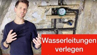 Wasserleitungen und Heizungsrohre im Bad verlegen  DIY Badezimmer Sanierung mit ebenerdiger Dusche [upl. by Gault779]