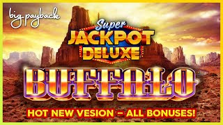 NEW BUFFALO SLOTS Its Called quotSuper Jackpot Deluxe Buffaloquot [upl. by Eradis]