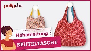 DIY Beuteltasche zum Wenden nähen  Taschen Schnittmuster kostenlos [upl. by Kenyon540]