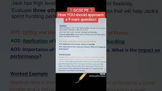 Part 2 How GCSE PE students should respond to a 9 mark question fyp shorts education pe gcse [upl. by Atelahs404]