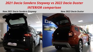 2021 Dacia Sandero Stepway vs 2022 Dacia Duster  INTERIOR Comparison by Suppergimm Vizualic [upl. by Odlanor315]