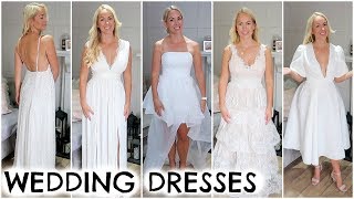 PANIC BUYING ASOS WEDDING DRESSES  ASOS BRIDAL HAUL  EMILY NORRIS [upl. by Treboh351]