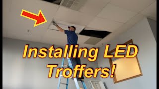 Installing New Adjustable LED Troffers [upl. by Grindle547]