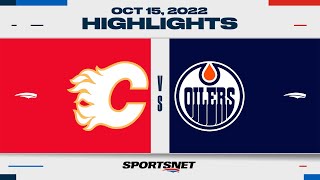 NHL Highlights  Flames vs Oilers  October 15 2022 [upl. by Nnyl]