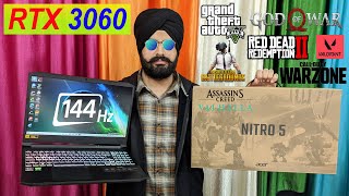 Acer Nitro 5  Ryzen 7 5800H  RTX 3060  7 Games Tested  Best RTX 3060 Laptop under 90K ❓❔❓❔ [upl. by Acissev]