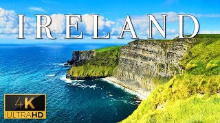 FLYING OVER IRELAND 4K UHD  Relaxing Music Along With Beautiful Nature Videos  Ultra HD Videos [upl. by Aikcir994]