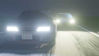 AE86 vs R32 Battle  Initial D  Blender Test [upl. by Enilrem453]