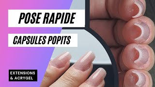 POSE DONGLES EN ACRYGEL ET POPITS  technique super rapide [upl. by Enale]