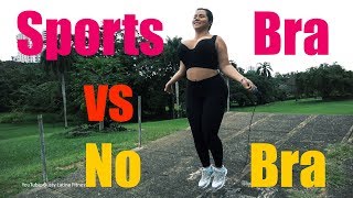 Sports Bra vs No Bra Jump Rope Test [upl. by Ylnevaeh]