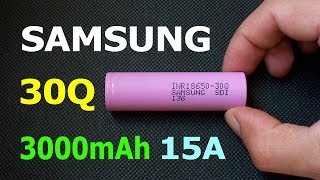 Samsung 30Q  high drain 18650 Liion battery discharge capacity test [upl. by Melc]