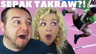 First Time Watching Sepak Takraw  Top 5 Sepak Takraw Strikers  American Couple REACTION [upl. by Abrahams]