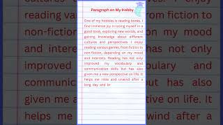 Paragraph on My Hobby [upl. by Donalt]