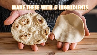 5 Ingredient Homemade Flour Tortillas [upl. by Anyale]