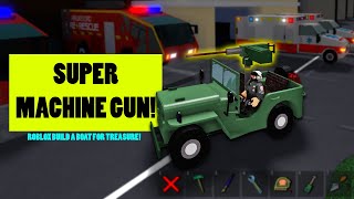 Roblox Build a Boat I added Machine Gun on my Military Jeep  Mini [upl. by Rtoip]