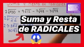 ✅SUMA y RESTA de RADICALES  BIEN EXPLICADO💯 ÁLGEBRA [upl. by Artemas]