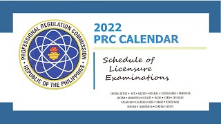 2022 PRC Licensure Examinations Schedule [upl. by Eeluj]