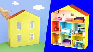 diy miniature cardboard Peppa Pig dollhouse [upl. by Canada82]