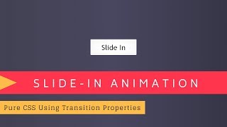 Slide In Pure CSS Animation  Using Transition Property [upl. by Ingham]