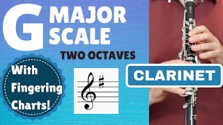 CLARINET G Major scale  Two Octaves SLOW [upl. by Wende104]