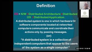 Class on 010421 Characterization of Distributed Systems [upl. by Reprah374]