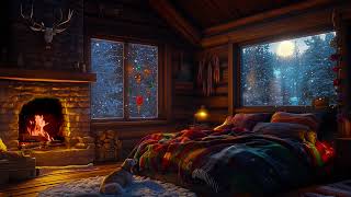 Snowstorm Wind and Fireplace Sounds  The Perfect Relaxing Experience for Deep Sleep [upl. by Erdried497]