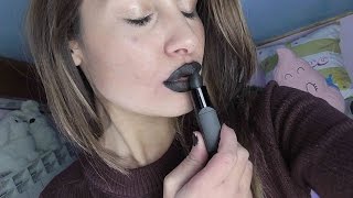 ASMR Lipstick Application  Kissing Sounds amp Close Up [upl. by Ariajay]