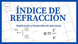 Indice de REFRACCIÓN  Calculo de velocidad de la luz en diversos medios [upl. by Kavita]