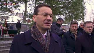 Premier RP Mateusz Morawiecki na Cmentarzu na Rossie Wilnoteka [upl. by Anilorac]