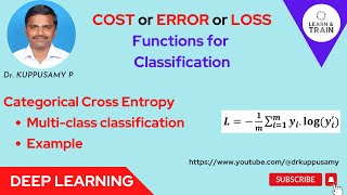 15 Categorical Cross Entropy  Cost Loss function for Multiclass classification [upl. by High]