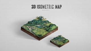 Photoshop 3D Isometric Map Manipulation Tutorial [upl. by Suirada]