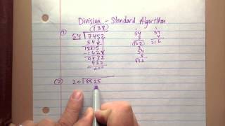 6NS2 Dividing Multidigit Numbers with Standard Algorithm part 1 [upl. by Singleton]