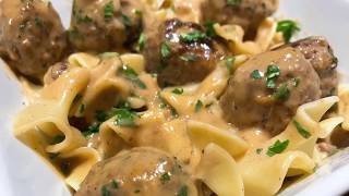 The Ultimate Swedish Meatballs Served With Egg Noodles [upl. by Armillda]