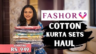 Fashor Kurta Set Haul  Office Wear Kurta Set Haul  Cotton Kurta Set Haul [upl. by Lahcym]