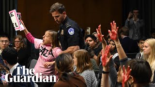 Save the children of Gaza ProPalestine protests interrupt Blinkens senate hearing [upl. by Biamonte]