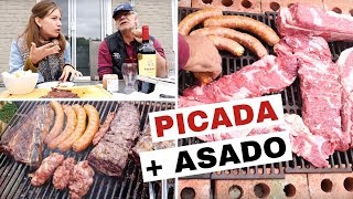 Una Parrilla Argentina Construcción Asado y Picada [upl. by Viva]