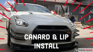 Nissan GTR APR canard and Lip Install [upl. by Nonnel552]