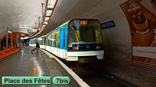 Place des Fêtes  Line 7 bis  Paris métro  RATP MF88 [upl. by Amery]