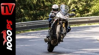 BMW S 1000 XR Test 2016  Motorrad Quartett  Action Onboard Details [upl. by Yatnohs799]