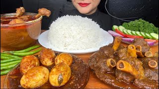 ASMR EATING SPICY MUTTON CURRYLAL LAL MURGHIR JHOLEGG CURRY FOOD VIDEOS [upl. by Thaxter623]