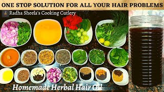 How to prepare herbal hair oil for faster hair growth at home in TamilDIY Homemade Herbal Hair Oil [upl. by Ezara632]