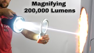 Magnifying The Worlds Brightest Flashlight 200000 Lumens [upl. by Ardnuasal642]