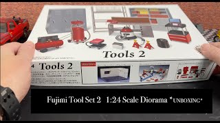 124 SCALE FUJIMI GARAGE TOOLS DIORAMA SET 2 MODEL KIT 4K [upl. by Animas]