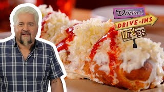 Guy Fieri Tries BalkanStyle Stuffed Pizza  Diners DriveIns and Dives  Food Network [upl. by Bryon]