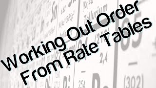 Working out order from rate tables [upl. by Kapeed]