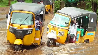 Autorickshaw 3 Wheeler on Rain water Roads  Tuk Tuk Rickshaw Videos  Auto Videos  Crazy AutoWala [upl. by Orimisac367]