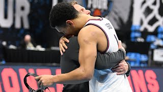 Jalen Suggs amp Mark Few Final Four postgame interview [upl. by Sirc]