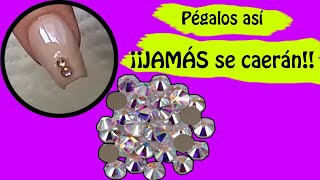 Cómo PEGAR CRISTALES en las UÑAS para que no se despeguen JAMÁS [upl. by Gans]