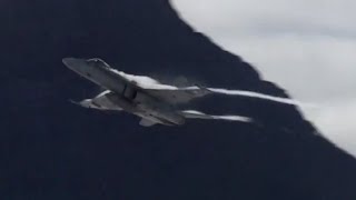 F18 Hornets Axalp 2013 live gun fire [upl. by Whiting236]